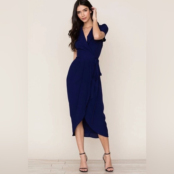 Yumi Kim Dresses & Skirts - Yumi Kim Wrap Dress Style YK DR-16395 MEET AND GREET Size XS NEW NAVY